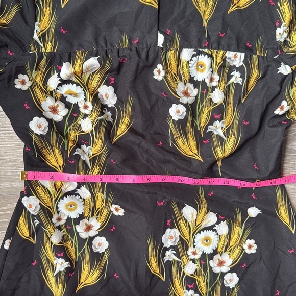 BORGO DE NOR DRESS ALBA BLACK FLORAL PRINT CREPE - Picture 12 of 13